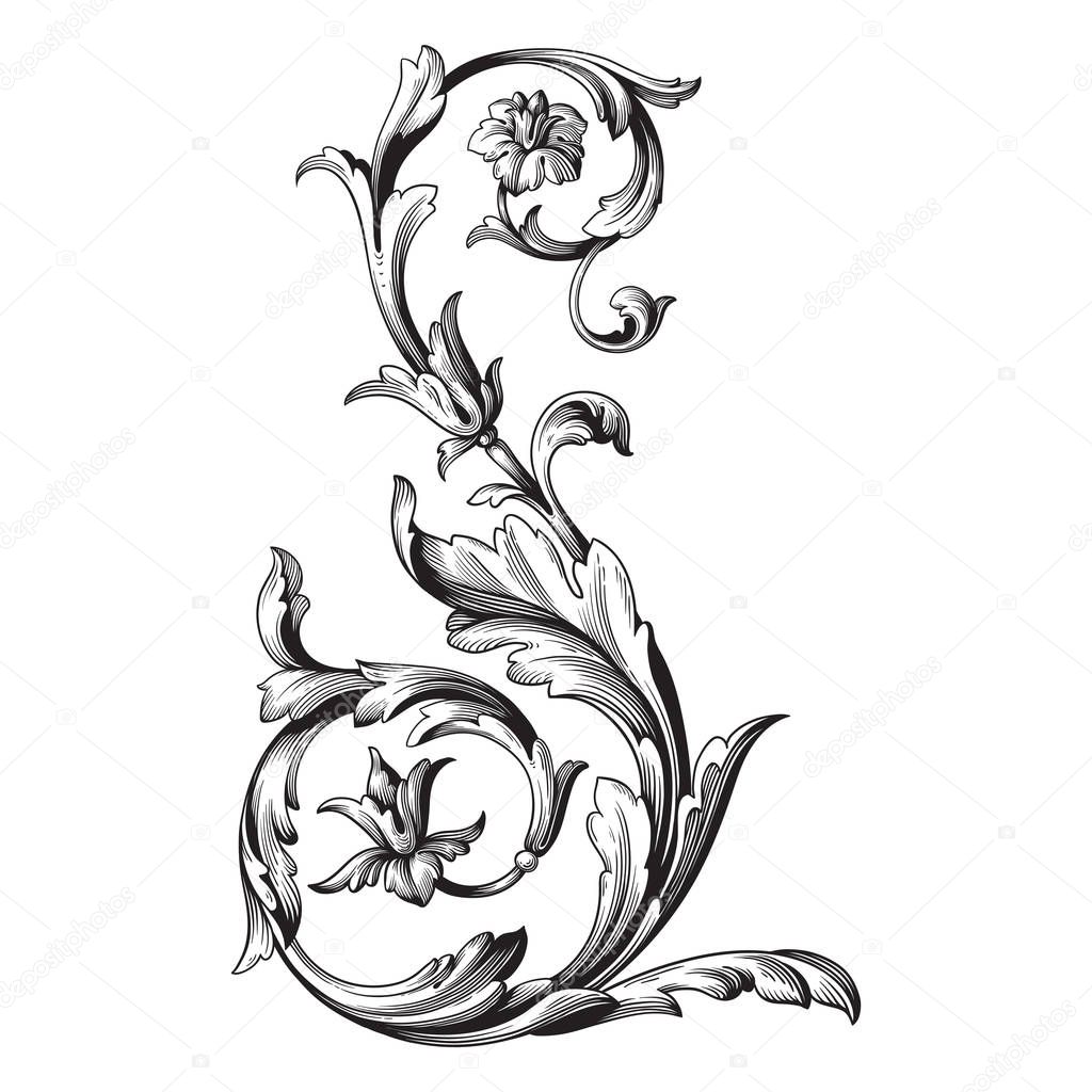 Vector baroque ornament in victorian style