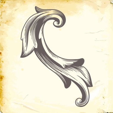 Tasarım için vintage elementlerin vektör barok 'u. 