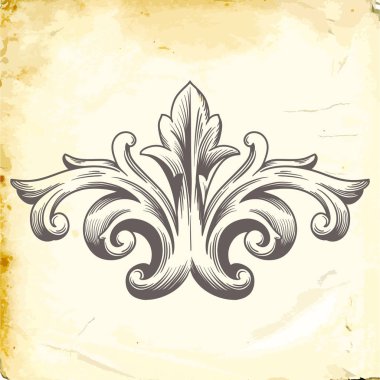 Tasarım için vintage elementlerin vektör barok 'u. 