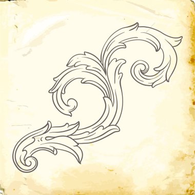 Tasarım için vintage elementlerin vektör barok 'u. 