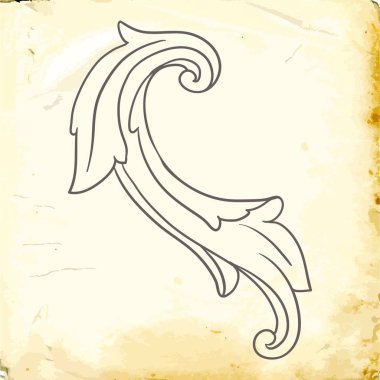 Tasarım için vintage elementlerin vektör barok 'u. 