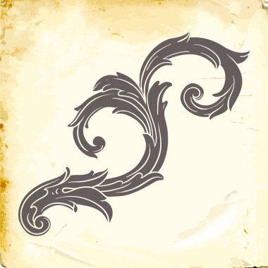 Tasarım için vintage elementlerin vektör barok 'u. 