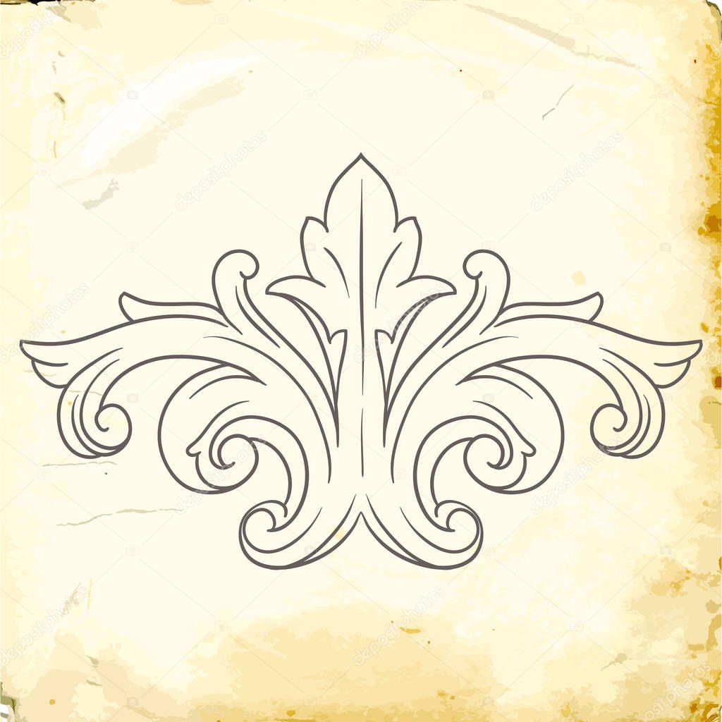 Vector baroque of vintage elements for design. 