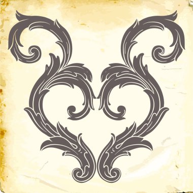 Tasarım için vintage elementlerin vektör barok 'u. 