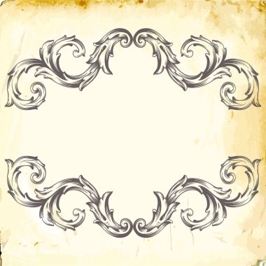 Tasarım için vintage elementlerin vektör barok 'u. 