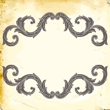 Tasarım için vintage elementlerin vektör barok 'u. 