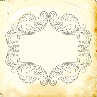 Tasarım için vintage elementlerin vektör barok 'u. 