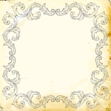 Tasarım için vintage elementlerin vektör barok 'u. 