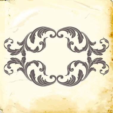 Tasarım için vintage elementlerin vektör barok 'u. 