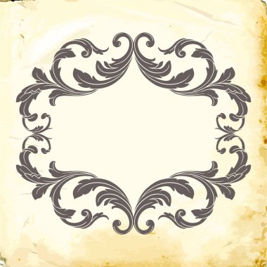 Tasarım için vintage elementlerin vektör barok 'u. 