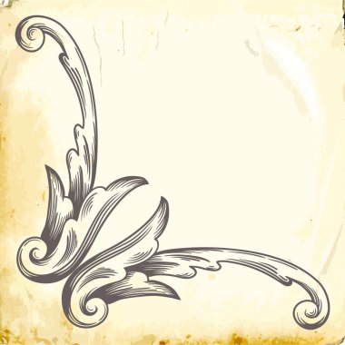 Tasarım için vintage elementlerin vektör barok 'u. 