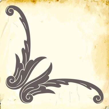 Tasarım için vintage elementlerin vektör barok 'u. 