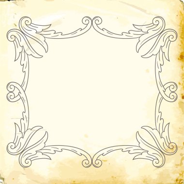 Tasarım için vintage elementlerin vektör barok 'u. 