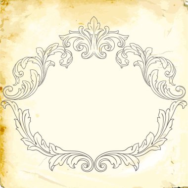 Tasarım için vintage elementlerin vektör barok 'u. 