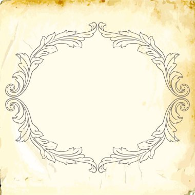 Tasarım için vintage elementlerin vektör barok 'u. 