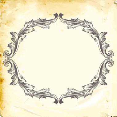 Tasarım için vintage elementlerin vektör barok 'u. 