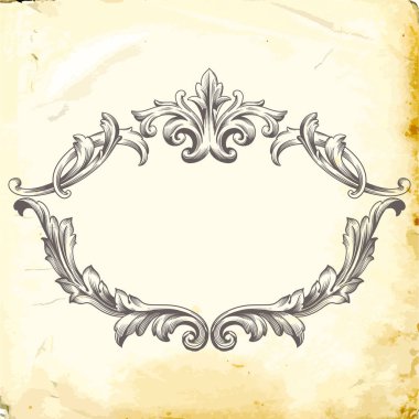 Tasarım için vintage elementlerin vektör barok 'u. 