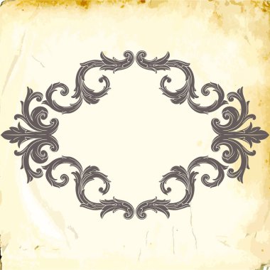 Tasarım için vintage elementlerin vektör barok 'u. 