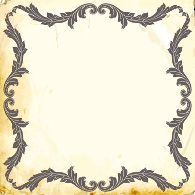 Tasarım için vintage elementlerin vektör barok 'u. 