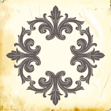 Tasarım için vintage elementlerin vektör barok 'u. 