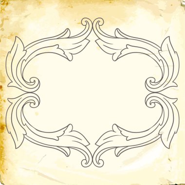 Tasarım için vintage elementlerin vektör barok 'u. 