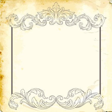 Tasarım için vintage elementlerin vektör barok 'u. 