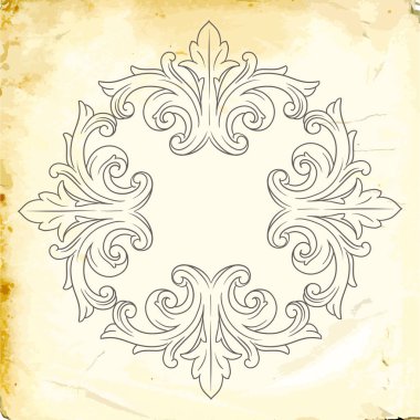 Tasarım için vintage elementlerin vektör barok 'u. 