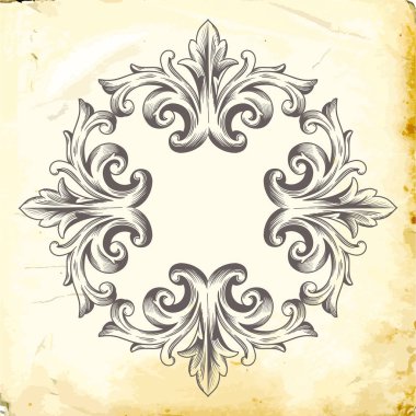 Tasarım için vintage elementlerin vektör barok 'u. 