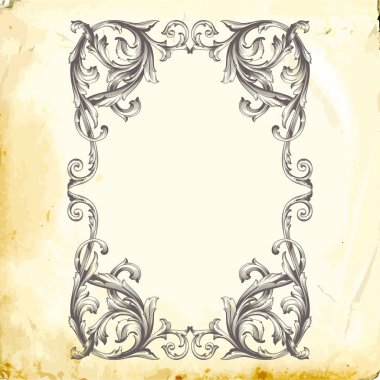 Tasarım için vintage elementlerin vektör barok 'u. 