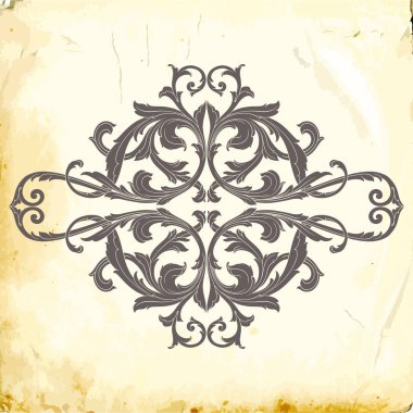 Tasarım için vintage elementlerin vektör barok 'u. 