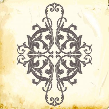 Tasarım için vintage elementlerin vektör barok 'u. 