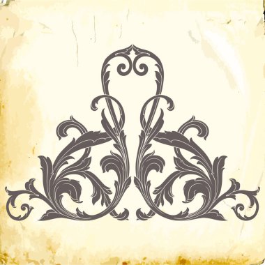 Tasarım için vintage elementlerin vektör barok 'u. 