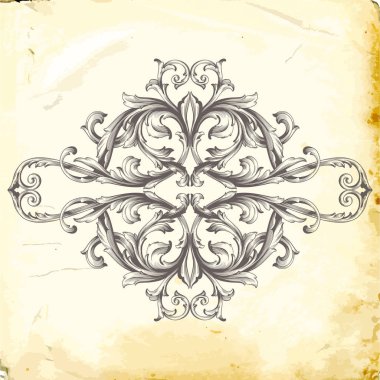 Tasarım için vintage elementlerin vektör barok 'u. 