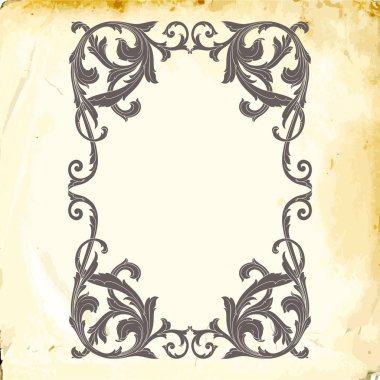 Tasarım için vintage elementlerin vektör barok 'u. 