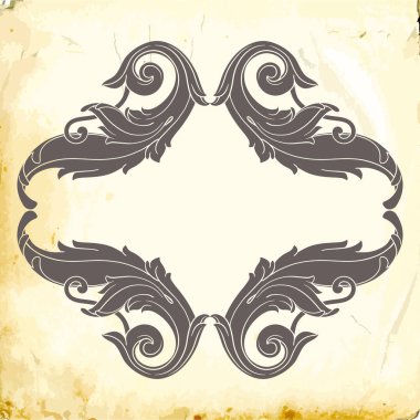 Tasarım için vintage elementlerin vektör barok 'u. 