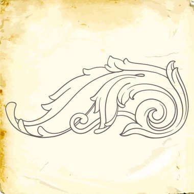 Tasarım için vintage elementlerin vektör barok 'u. 