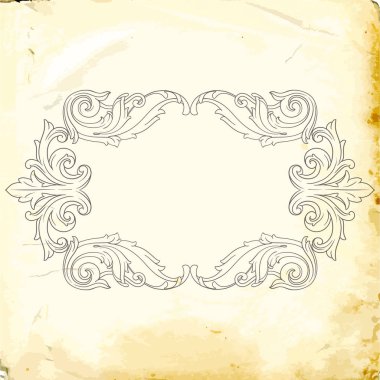 Tasarım için vintage elementlerin vektör barok 'u. 