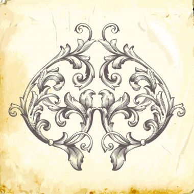 Tasarım için vintage elementlerin vektör barok 'u. 