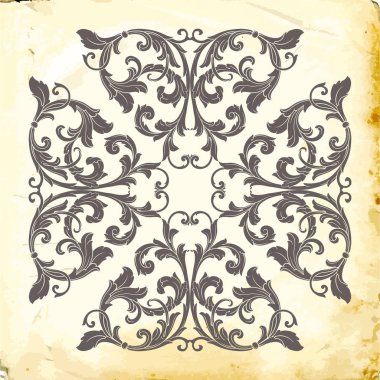 Tasarım için vintage elementlerin vektör barok 'u. 