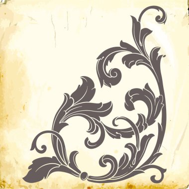 Tasarım için vintage elementlerin vektör barok 'u. 