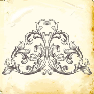 Tasarım için vintage elementlerin vektör barok 'u. 