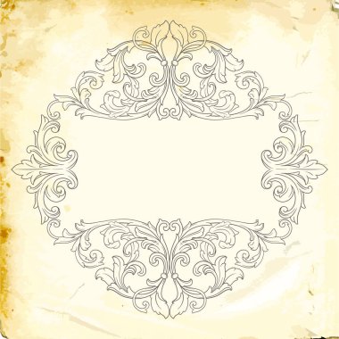 Tasarım için vintage elementlerin vektör barok 'u. 