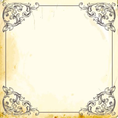 Tasarım için vintage elementlerin vektör barok 'u. 