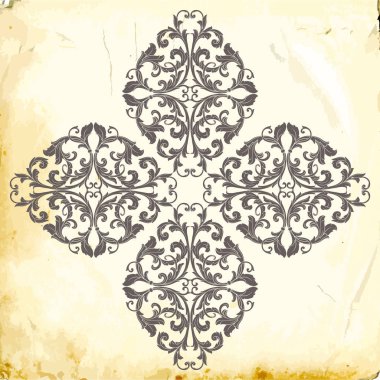 Tasarım için vintage elementlerin vektör barok 'u. 