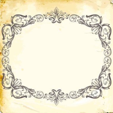 Tasarım için vintage elementlerin vektör barok 'u. 