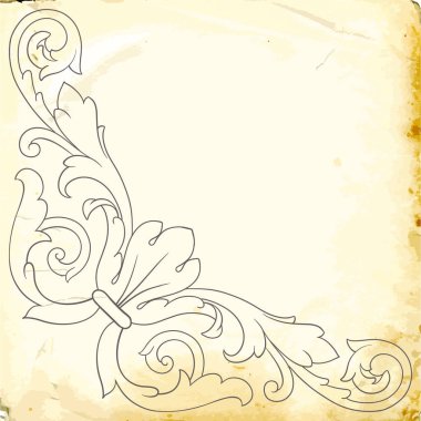 Tasarım için vintage elementlerin vektör barok 'u. 