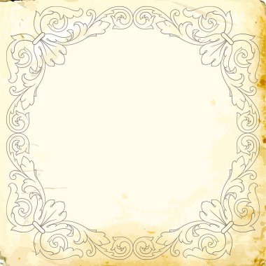 Tasarım için vintage elementlerin vektör barok 'u. 