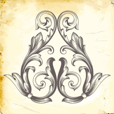 Tasarım için vintage elementlerin vektör barok 'u. 