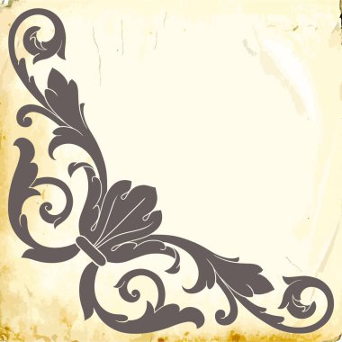 Tasarım için vintage elementlerin vektör barok 'u. 