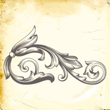 Tasarım için vintage elementlerin vektör barok 'u. 